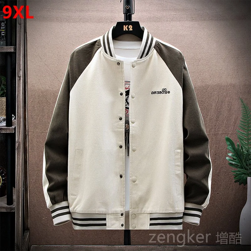 Springautumnnewjacketmensbaseballcollarjacket8XLplussize