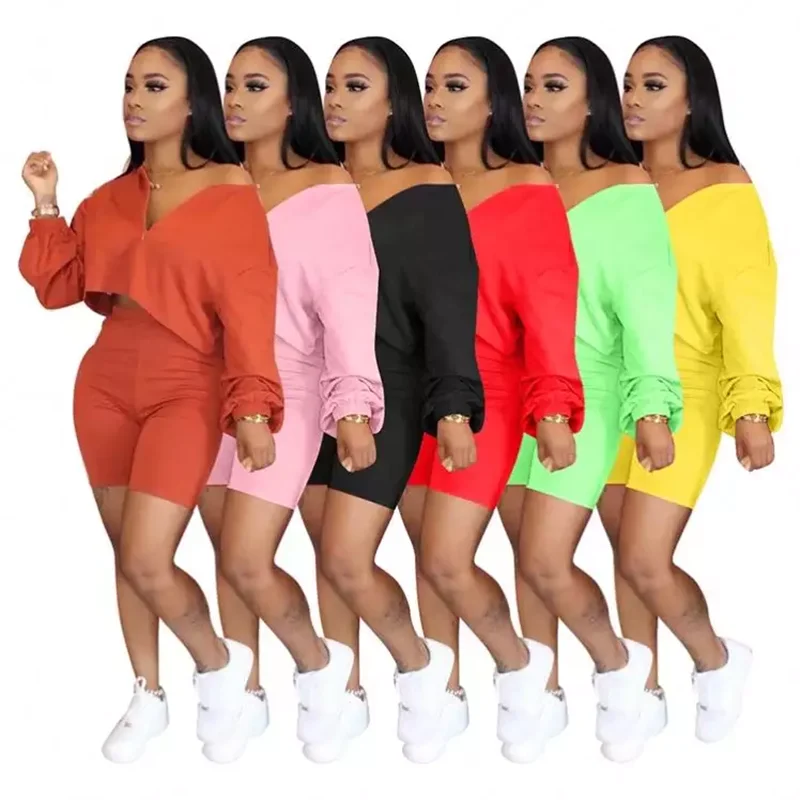 Women Joggers Suits Two Piece Short Tracksuit Set Summer Ladies Casual Jogging Sports Crop Top Shirt And Shorts 2 Piece Outfits