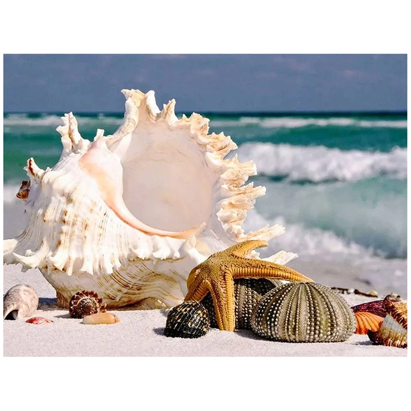 Diamond Painting By Number Kit--Sea And Shells 1