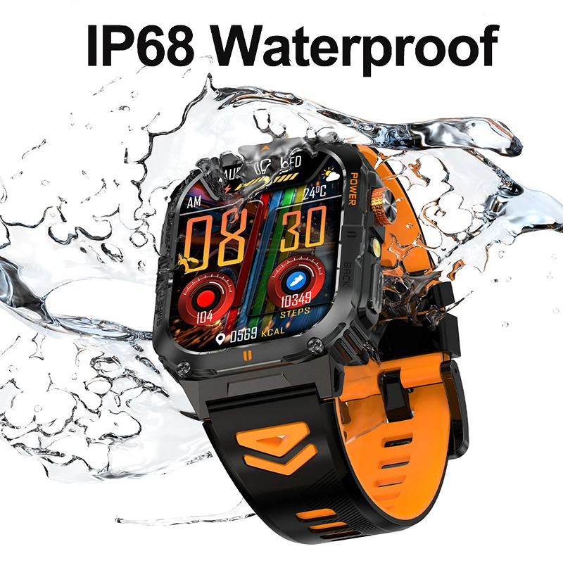 2026 New Smart Watch 2.00inch HD Display Bluetooth Call LED Flashlight Multiple Sports Modes Pedometer Men's Sports Smartwatch 5