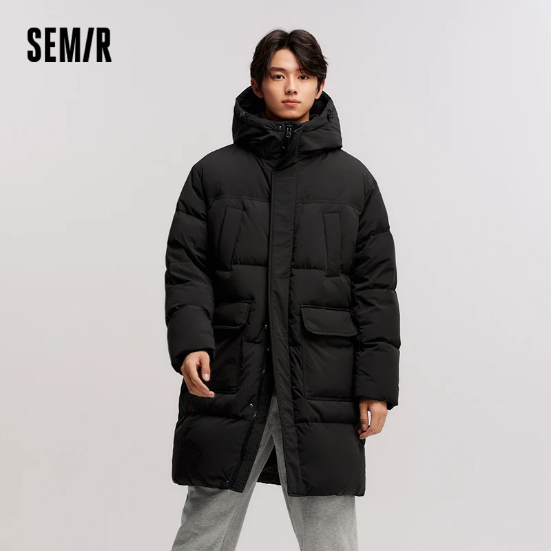 Semir Men's Down Jacket Waterproof Thick Outerwear Long Length Winter Clothing Couple