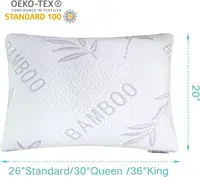 Rayon Derived from Bamboo Pillow King Size Set of 2 - Machine Washable Bed Pillows for Sleeping for Back, Stomach, Side Sleeper 2