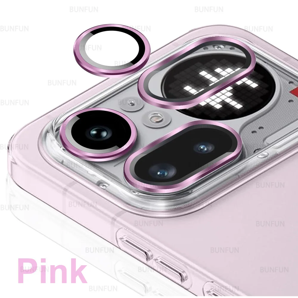Enhanced Tempered Glass Camera Lens Protector with Metal Ring