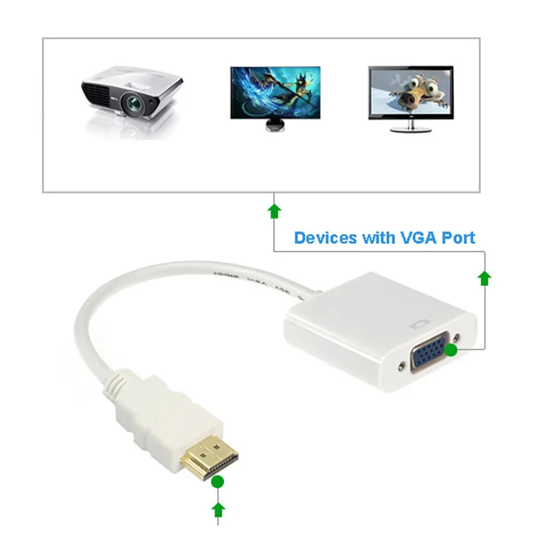 WithHDMItoVGAHDCPTransferCableConverterAdapterCordwithAudio