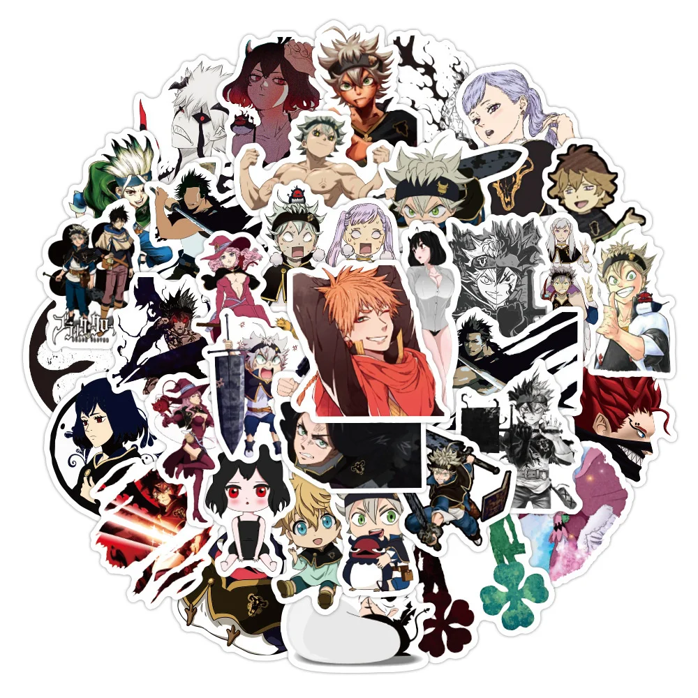 

10/30/50PCS New Black Clover Animation Graffiti Waterproof Sticker Refrigerator Water Cup Skateboard Decorative Helmet Wholesale