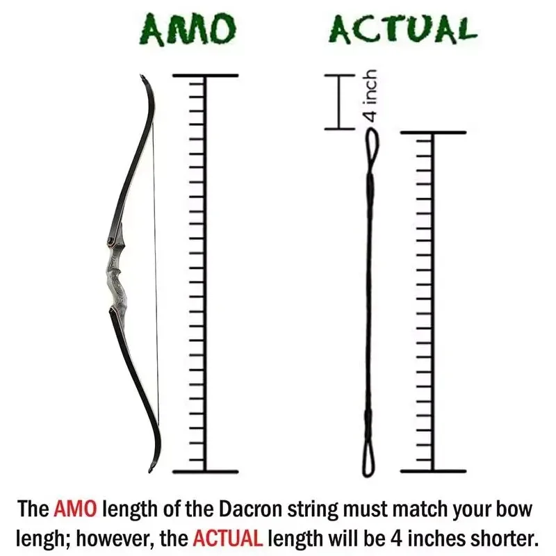 Durable Archery Bow String with Finger Savers for Recurve and Longbow Hunting & Target Practice
