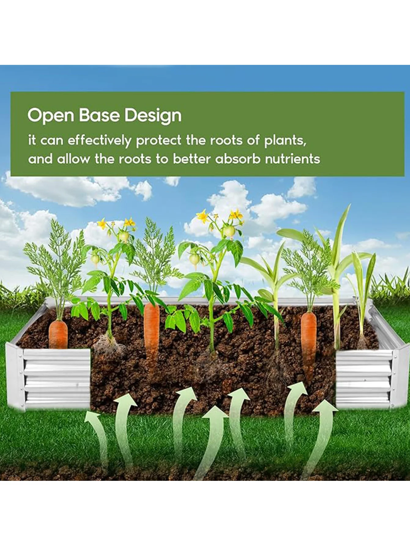 6 X 3 X 1 FT Galvanized Raised Garden Bed Covered Outdoor Metal Planter Box Greenhouse Kit 2 Roll-Up Doors