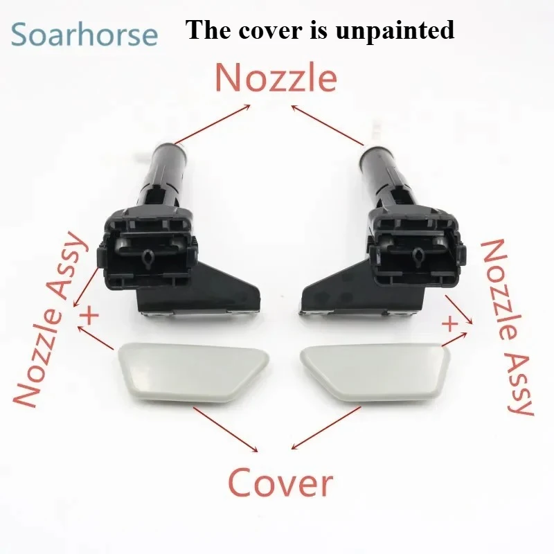 앞 범퍼 헤드 램프 헤드 라이트 와셔 스프레이 노즐 커버 캡 포함, 미쓰비시 아웃 랜더 iii 2013 2014 2015