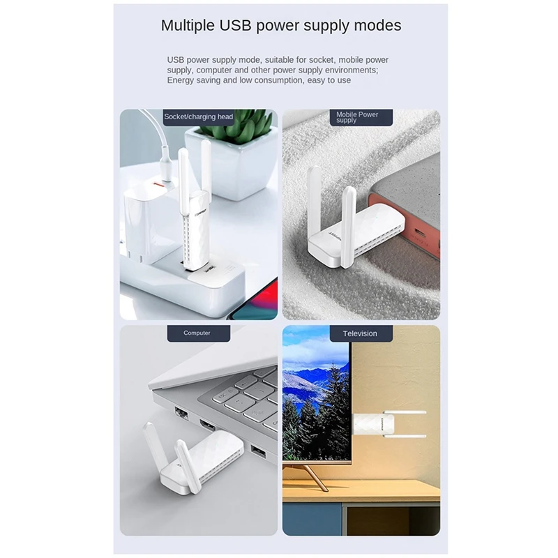 Amplificatore Wifi Extender Wifi A Lungo Raggio 1 Pz 802.11N Amplificatore Booster Wifi A Lungo Raggio