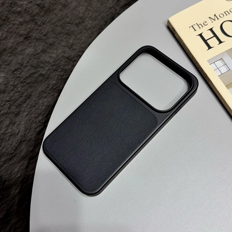 Vegan PU Leather Case with Matte Electroplated Edges and Built-in Magnet