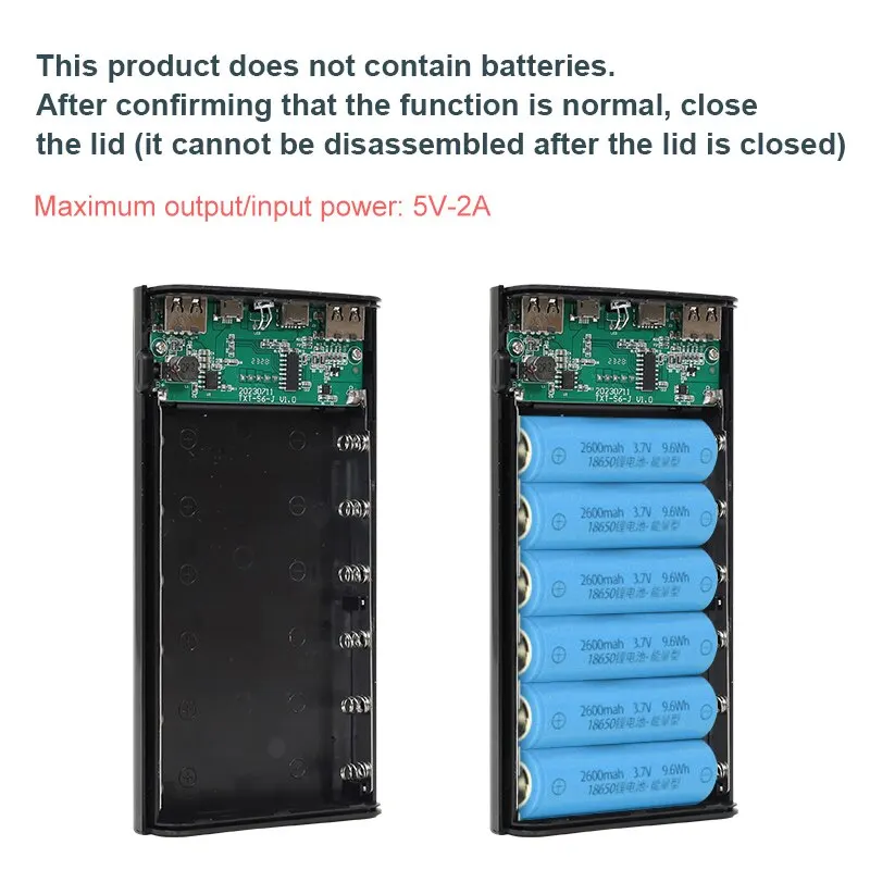 DIY18650 Battery Storage Charging Box Without Battery Dual USB Type-C 5V Suitable For iPhone Xiaomi Huawei