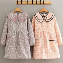 

Fashion Women Kitchen Apron Long Sleeve Apron Cooking Baking Restaurant Workwear Waterproof Household Cleaning Tools BBQ Bib