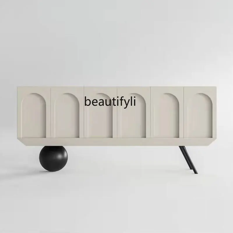 

Italian Minimalist Entrance Cabinet Sideboard Cabinet Minimalist Art Misty Style Storage Organizer Side Cabinet