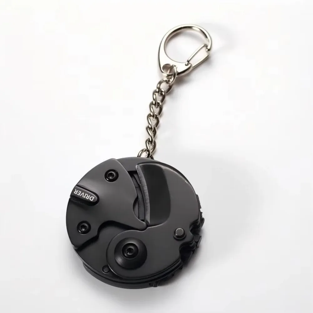 Geschenk-Mini-Schlüsselanhänger mit Schraubendreher, tragbarer Edelstahl-Schraubendreher-Schlüsselanhänger, multifunktionaler Klappanhänger – Detail 11