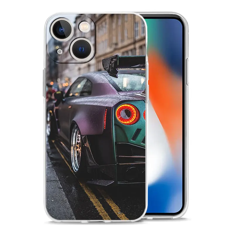 Luxury GTR Sport Car Clear Silicone Phone Case Cover