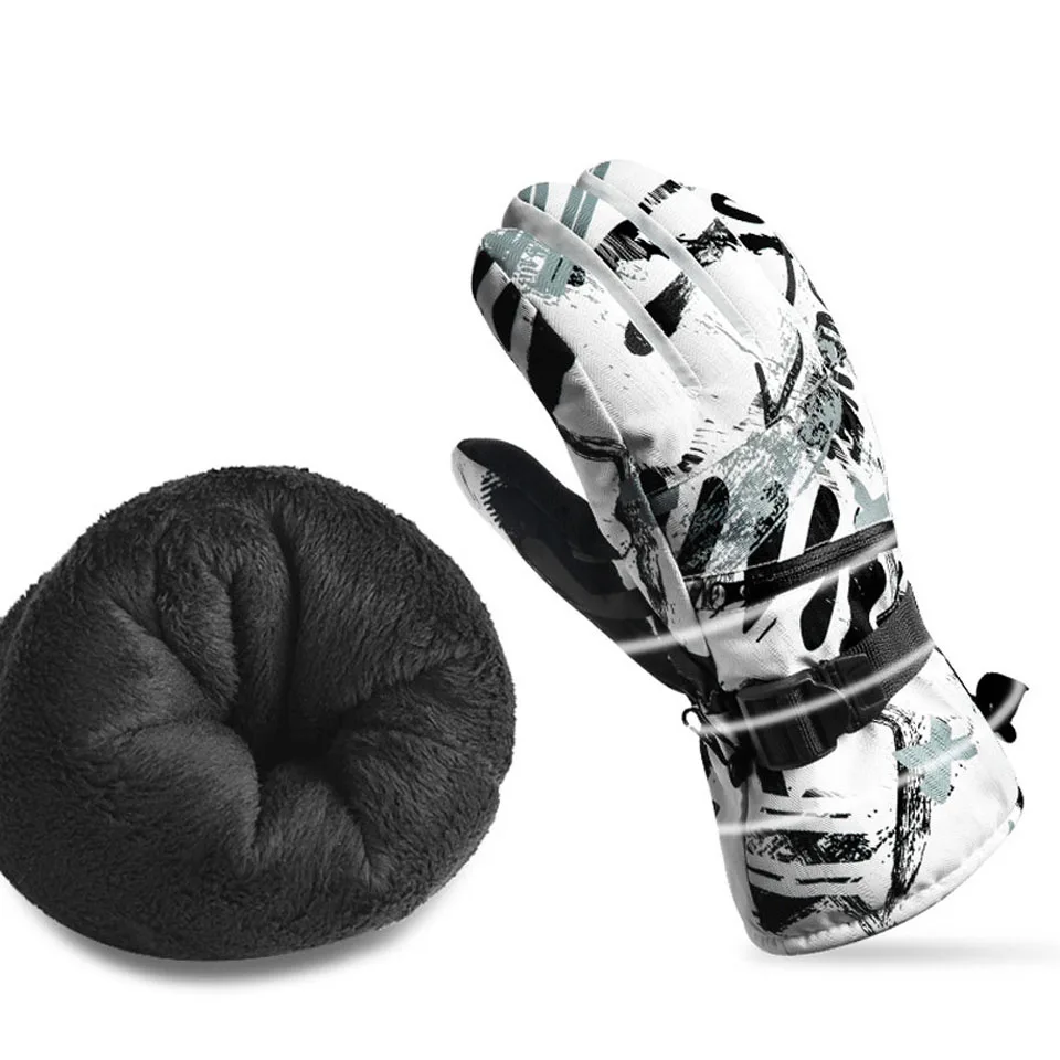 Thermal Ski Gloves KoKossi Thermal Ski Gloves Winter Outdoor Snowboard Waterproof Windproof Gloves Unisex Fleece Warm Snow Sports Riding