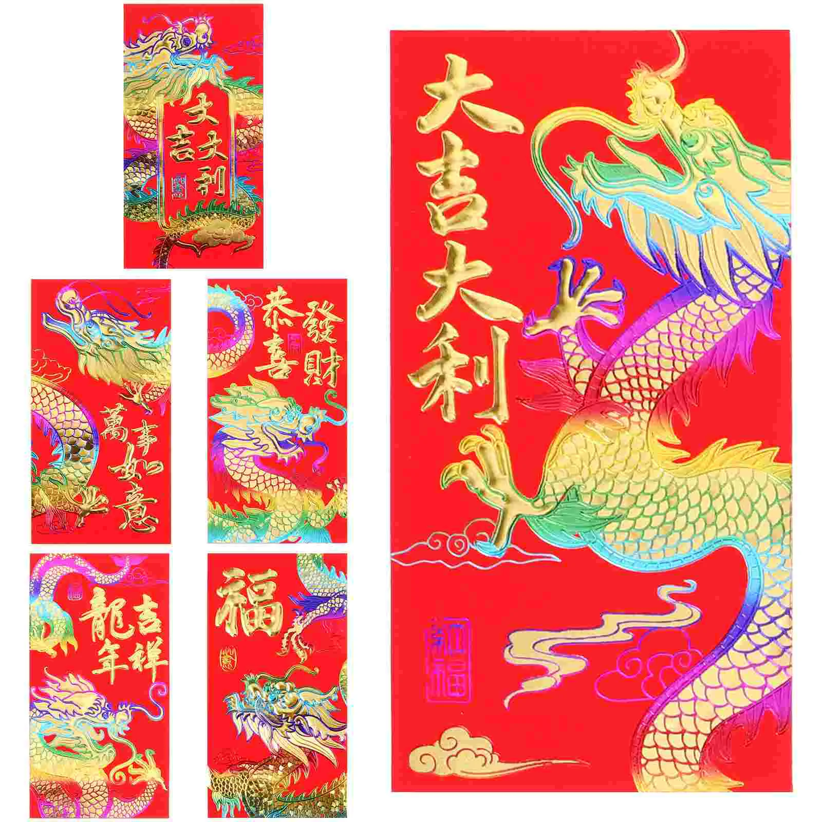 

Красные конверты, креативные конверты Hongbao на китайский новый год, день рождения, свадебный красный Подарочный конверт, конверты с надписью «Год Дракона»