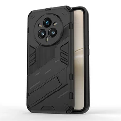 Rugged Anti-Knock Armor Phone Holder Case with Back Cover for Realme 13 Pro (Black)