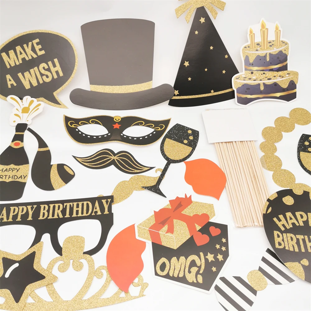 30 40 50 60 Year Birthday Photo Booth Props Adult Men Women Birthday Party PhotoBooth Props Frame Anniversary Decor Supplies