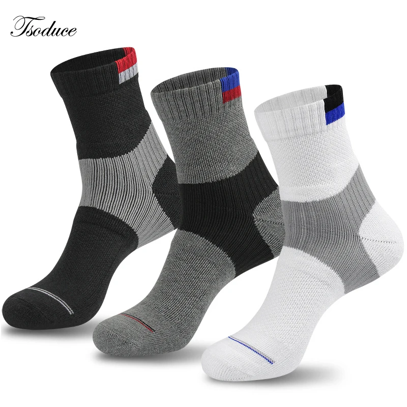 Professional Badminton Socks Elite Middle Tube Thick Towel Non-slip Sweat-absorbent Training Sports Tennis Socks Men Women badminton socks