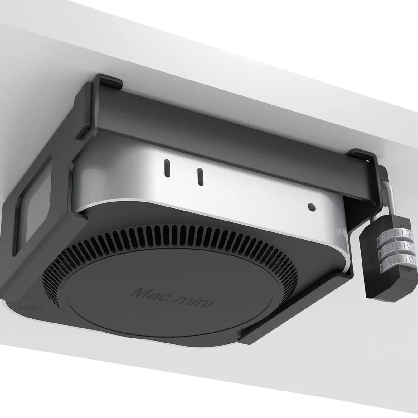 Mac Mini M4/M4 Pro용 금속 언더 데스크 마운트, 도난 방지 잠금 구멍이 있는 VESA 마운트 브래킷, 공간 절약형 히든 홀더