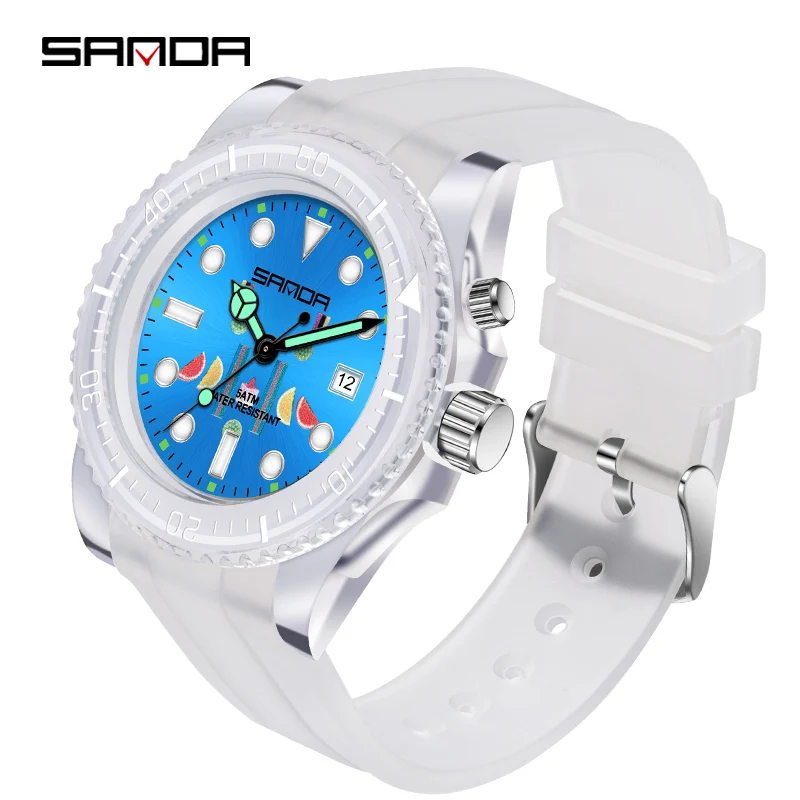 2023 Fashion Quartz Hot Sale Watch Luminous Calendar Function Electronic Wristwatch for Women Students Digital Clock SANDA 6078