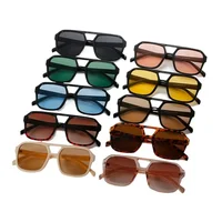 Lunettes de soleil carrées à grande monture pour hommes et femmes, monture légère, noires, jaunes, avec protection UV 4