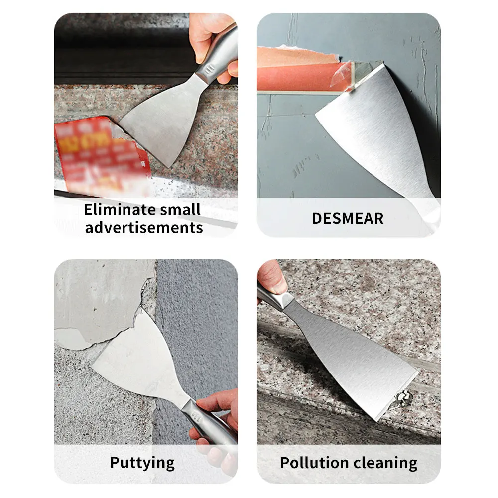Putty Knife Set 1.5/2/3/4/5/6/8 inch Scraper Spackle Knife Paint Scraper All-Stainless Steel Tool