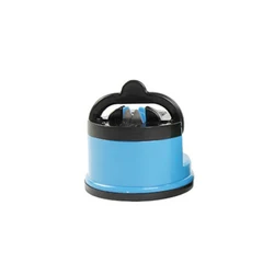 Knife Sharpener: Easy and Safe Sharpening Tool with Suction Base - M (Blue)