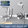 Home Bathroom Triple Shower Faucet Support Hot and Cold Water Faucet Bath Bath Mixer Valve Shower Set Bathroom Accessories 2