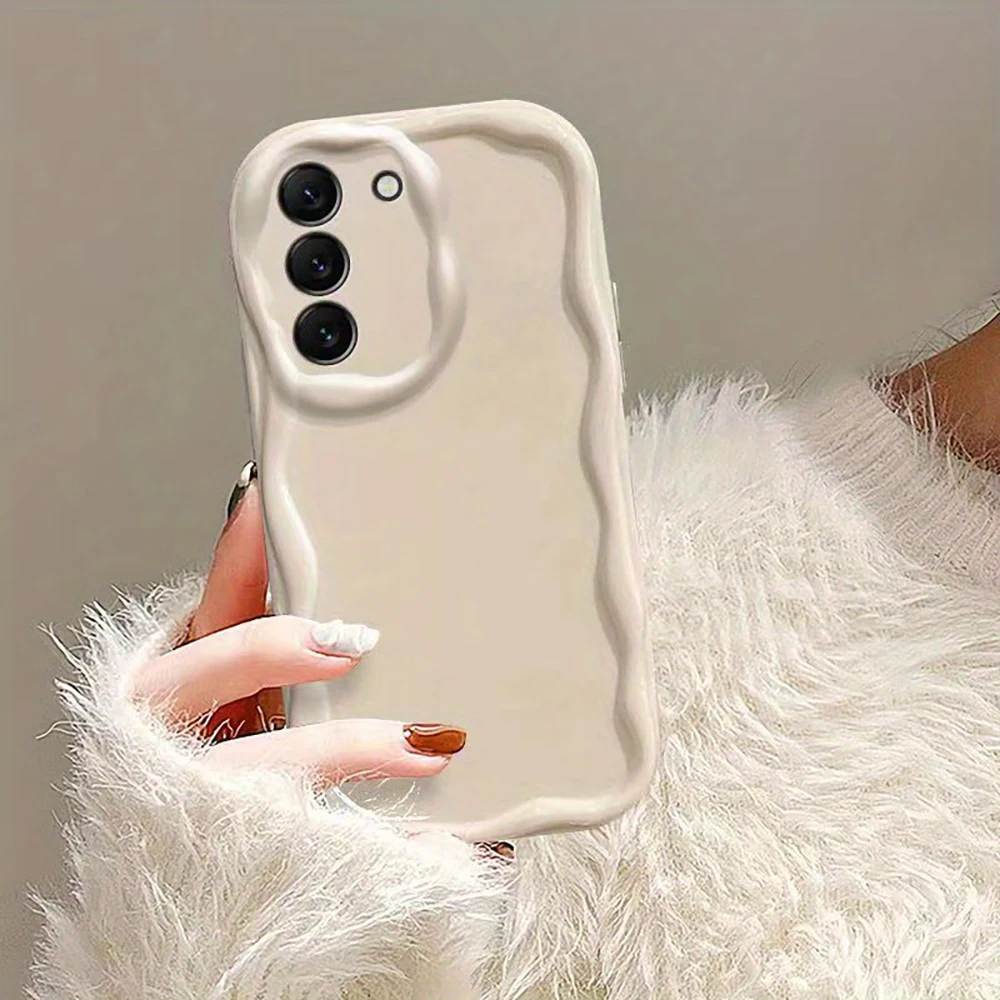 3D Wave Bumper Phone Case with Curly Edge Design