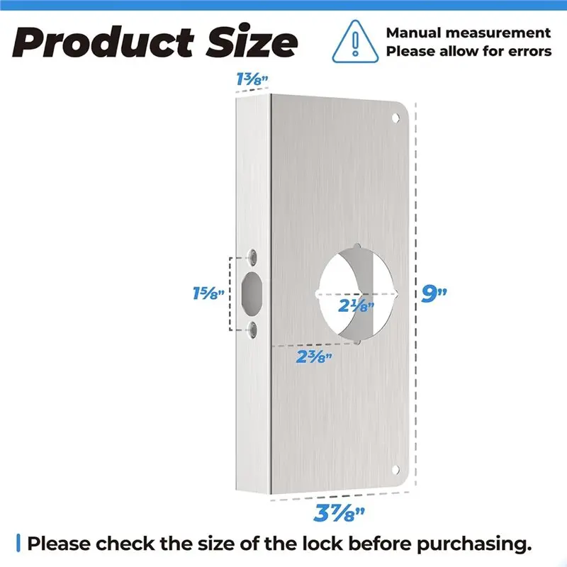 Stainless Steel Door Reinforcement Plate for Enhanced Security