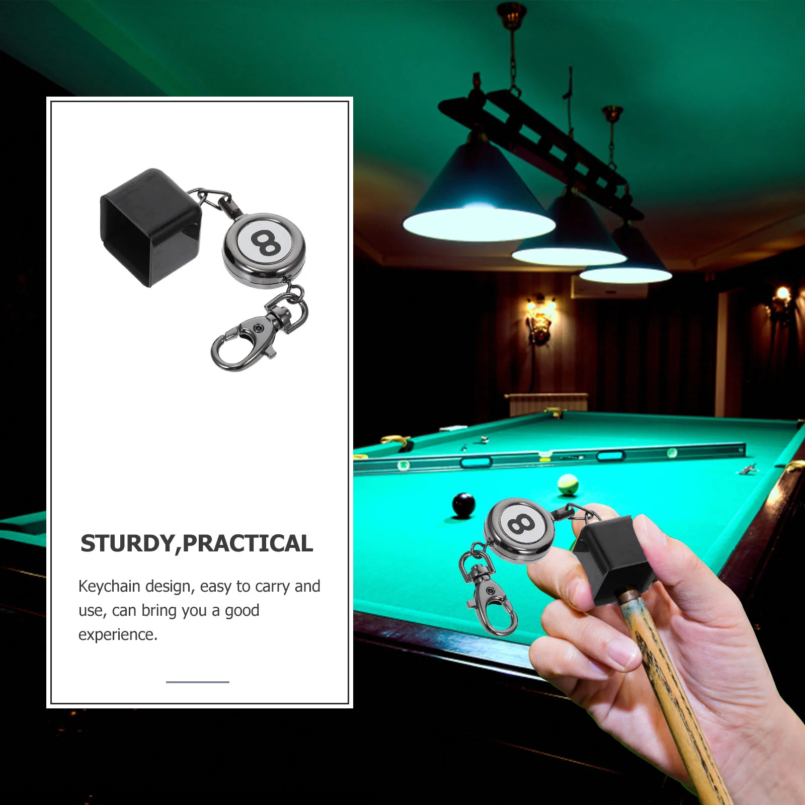 Durable Aluminum Plastic Billiard Supply Pool Chalk Holder Snooker Chalk Pocket Keychain Standard Fit Protector For