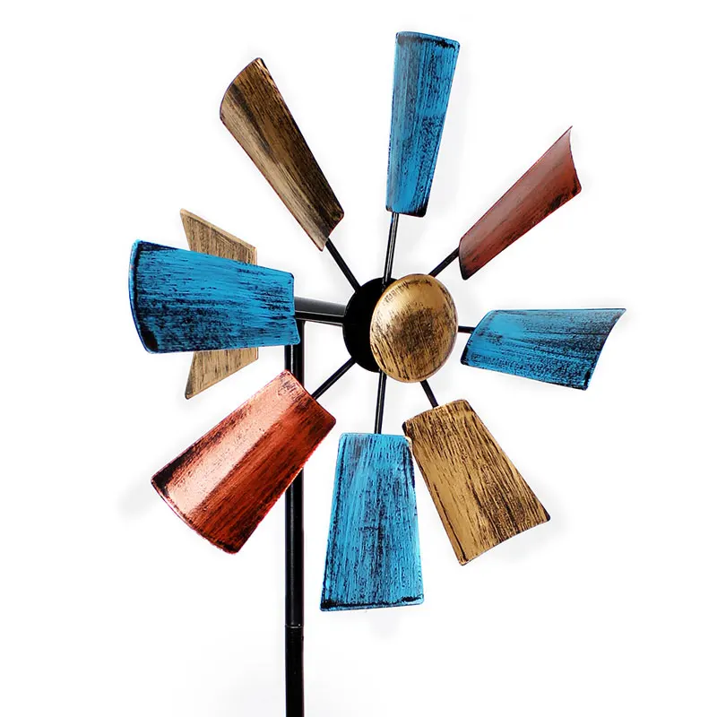 Windmill Outdoor Decoration 1PCS Creative Metal Rotating Wrought Iron Pastoral Garden Courtyard Arrangement windmill toys garden art decor garden windmill windmill bird repellent