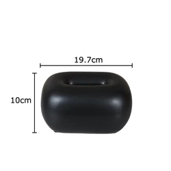 Elegant Round Corner Ceramic Tissue Box (Black)