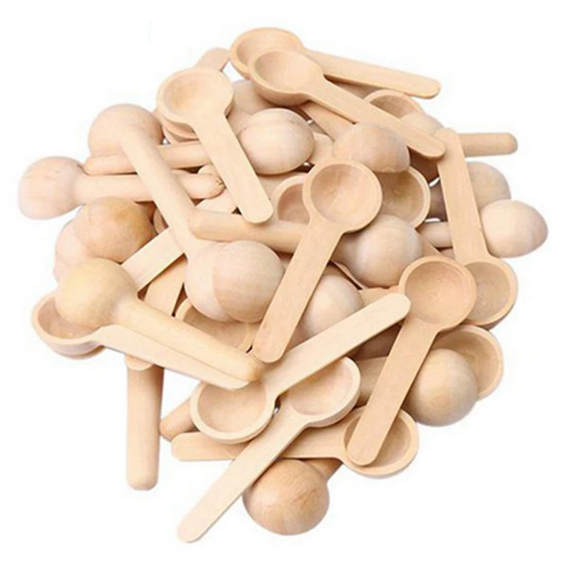 

HOT SALE 150Pcs Mini Wooden Household Kitchen Cooking Spoon Tool Salt Flavored Honey Coffee Spoon
