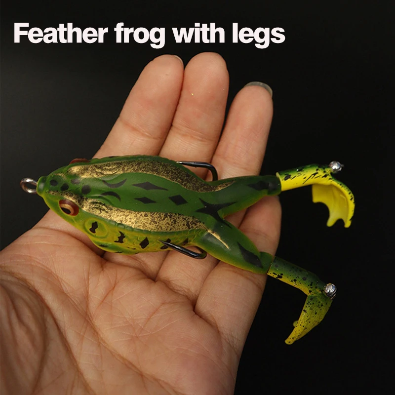 Silicone Frog Fishing Lure 13g/16g Double Propeller Legs Soft Frog Bait for Pike Bass Artificial Frog Bait Topwater Wobblers