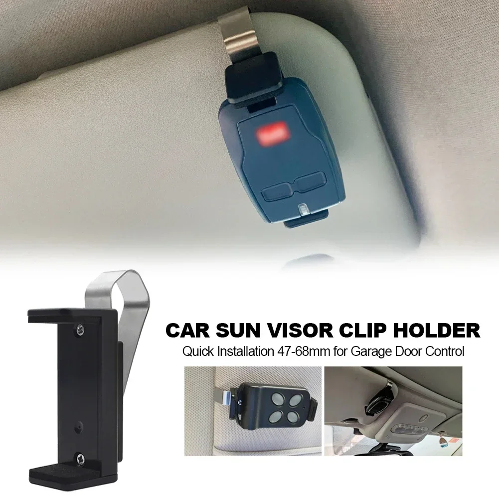 Car Sun Visor Clip Holder Garage Gate Remote 45-67mm Car Door Remote Control for Garage Door Control Opener Quick Installation 3