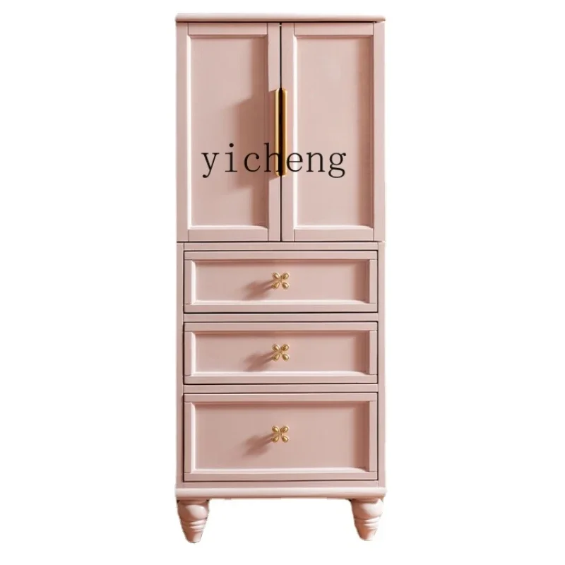 

ZK Storage Cabinet Bedroom Solid Wood Jewelry Cabinet Flip Makeup Cabinet Minimalist Chest of Drawers Integrated Dressing Table