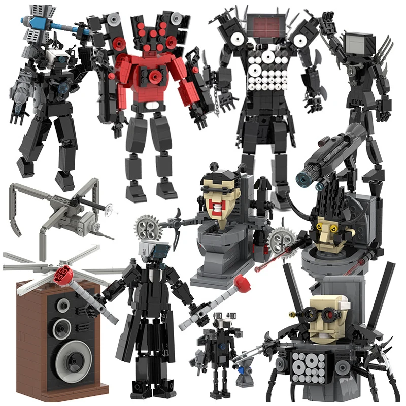 SKIBIDI ALTOPARLANTE TOILETTE Titanio Film Ruolo Costruzione Blocchi Giocattolo Robot 1303 Pezzi - Foto 6