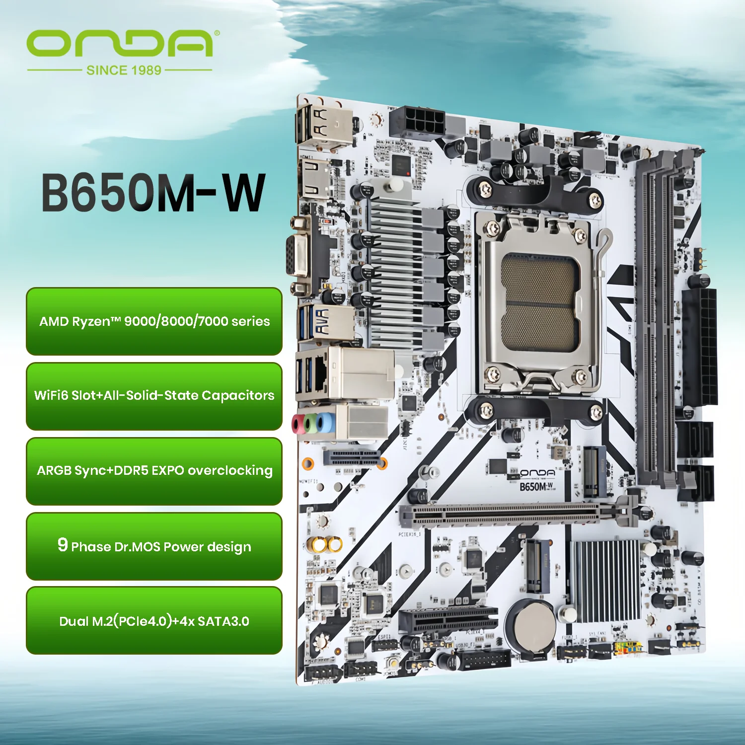 ONDA B650 MATX AM5 Motherboard-Ryzen 7000/8000/9000 Ready