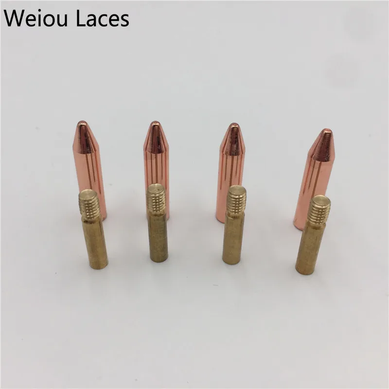 Weiou (20pcs/5 Sets) 5.6*26mm Mirror Polishing Shoelaces Metal Tips DIY Round Gold Bullet Aglets Screw On Clothing Laces Head