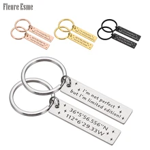

Longitude Latitude Keychain Personalized Couples Gifts For Man Women Boyfriend Customized Products Jewelry Luxury Keychains