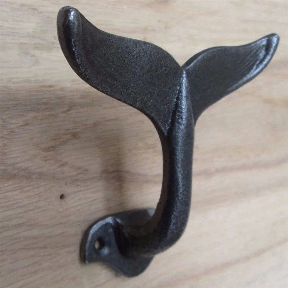 Whale Tail Cast Iron Wall Hook 4 3/4 Inch (Set of 3)