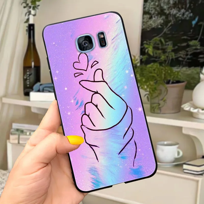 Cute Letters Soft Silicone Phone Case Cover - For Samsung Galaxy S7 Edge
