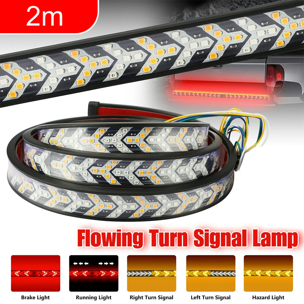 thumbnail image 1 of Tira de luces LED para puerta trasera de coche y camión, luz de señal de giro, luz de freno de advertencia dinámica, barra de luz trasera de marcha atrás para camioneta Jeep 12-24 V, 1 of 5