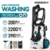 Pistolet de lavage haute pression électrique YOFIDRA 200 bars, 2200W, pour voiture, jardin et industrie, pulvérisateur d'eau 180 °   Buse réglable 1