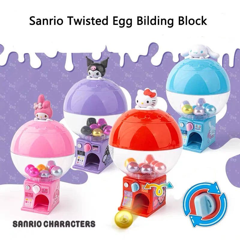 

Новый конструктор Sanrio оригинальный HelloKitty Kuromi мини скрученное яйцо головоломка настольная модель украшения детские игрушки подарок для девочки