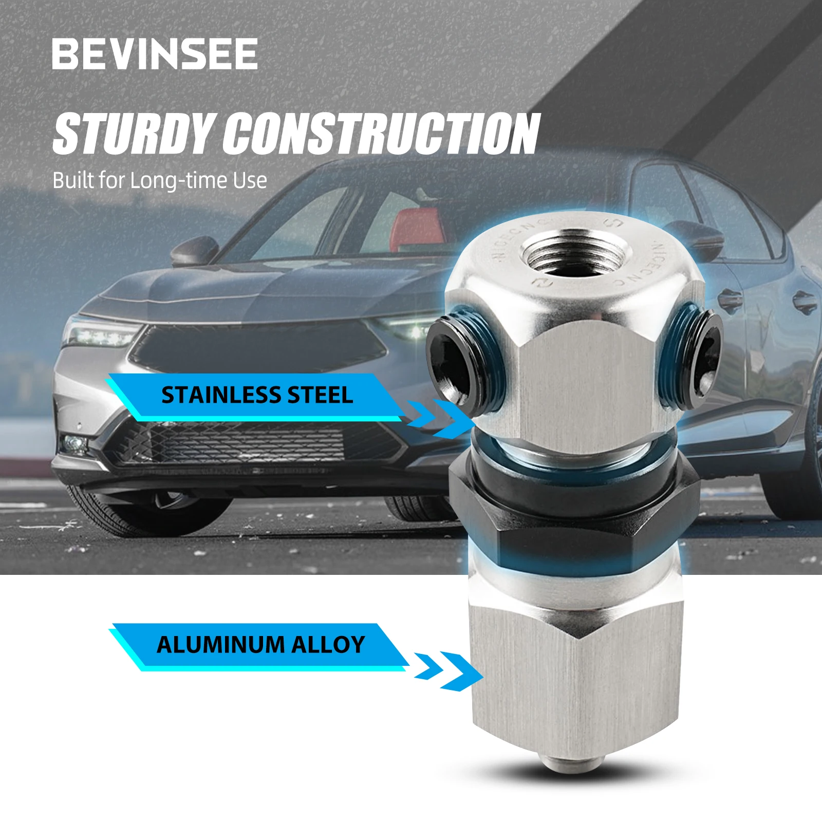 Acura K 시리즈 K20 K24 1/8 BSPT 용 Honda 용 BEVINSEE 스테인레스 스틸 오일 압력 센서 어댑터