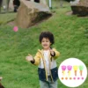 2 Pairs Bouncing Ball Outdoor Play Game Toys Catapult Click Toss Catch Plastic with Child Childrens 4